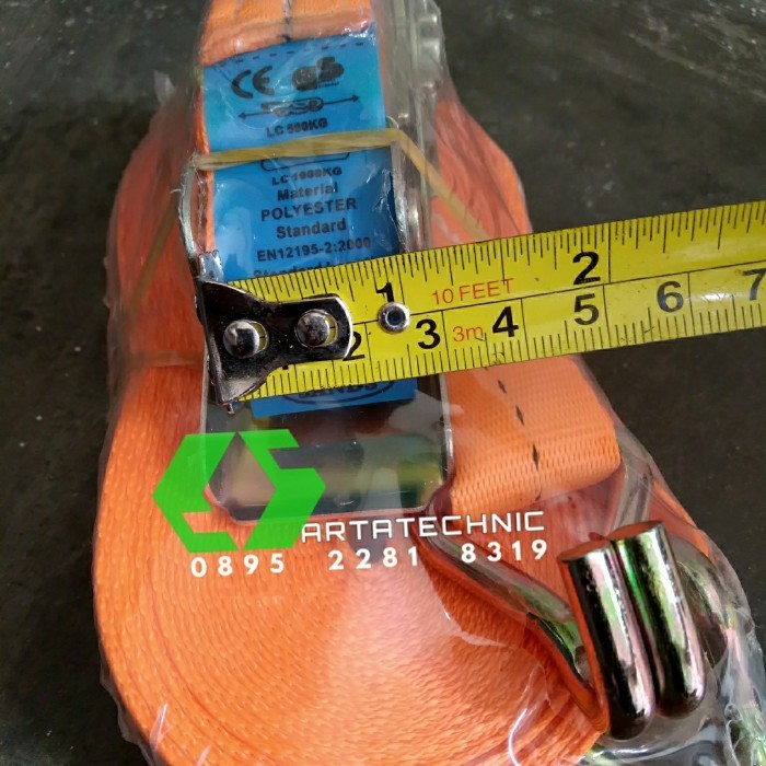 TALI WEBBING CARGO RATCHET TRACK BELT 1TON X 2,5 CM X 10 METER SANDS