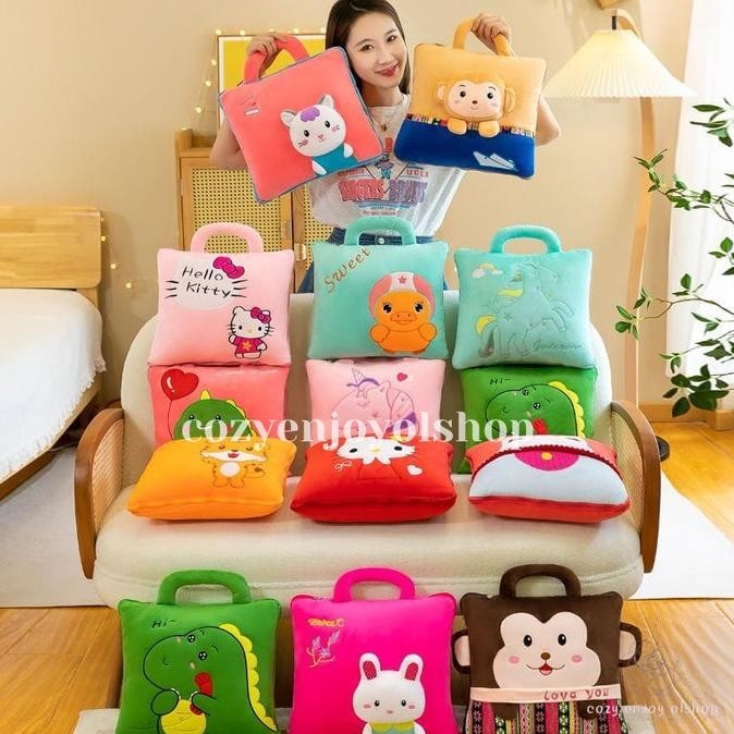 Balmut Tas Bantal Selimut Karakter Multifungsi Ukuran Selimut 140x200 JS01