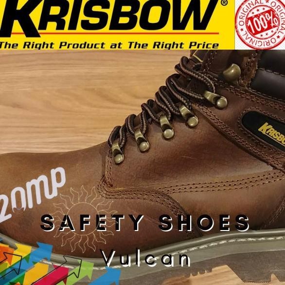 Sepatu Safety Sepatu Pengaman Vulcan Brown Original Krisbow  Ready