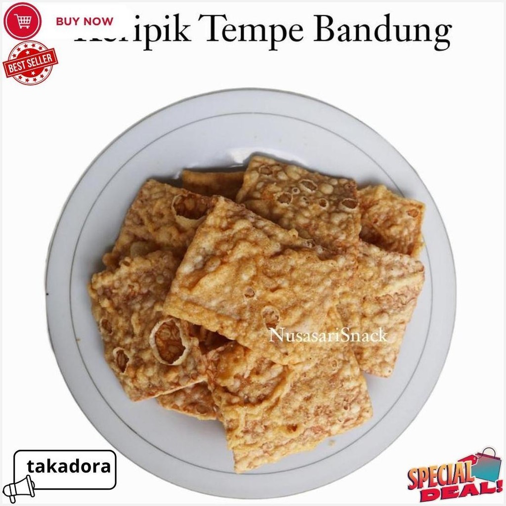 

Oleh Oleh Keripik Tempe Goreng Khas Bandung Rasa Manis Pedas Daun Jeruk Kemasan 500Gr Terlaris