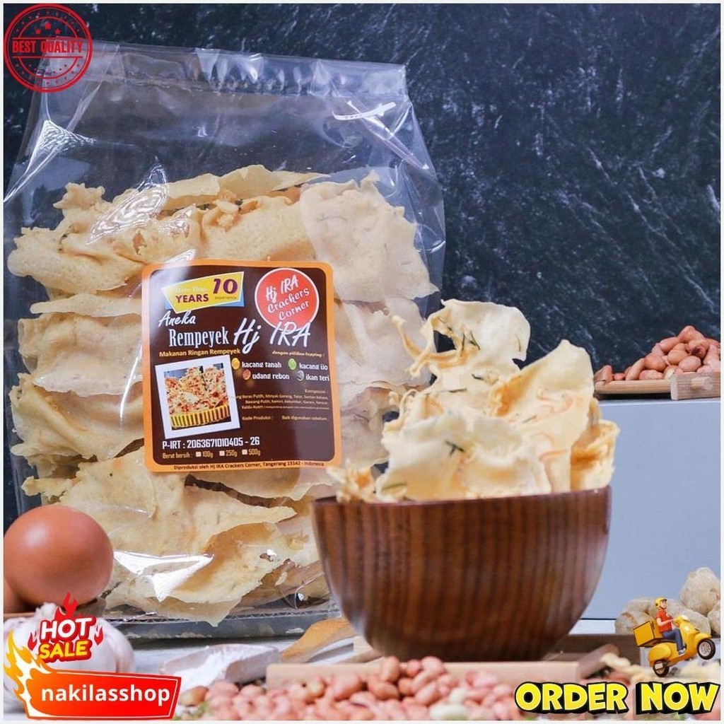 

Peyek / Rempeyek Hj. Ira - Ikan Teri - Toples 5 Liter - Aman Sehat Lezatnya Kemriyukk Bisa Cod