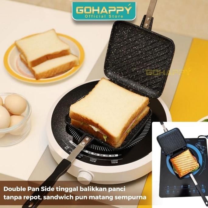 GOHAPPY PANCI Sandwich Panini Maker cetakan roti/kue/Panggangan steak
