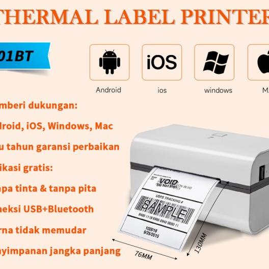 Ayin Ip-801Bt Thermal Label Stier Printer Ne/Tiki/J&T Express