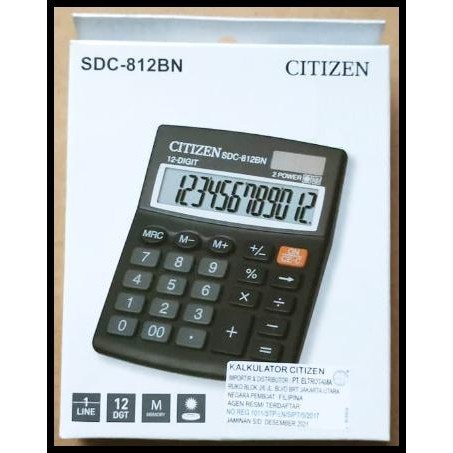 

DISKON KALKULATOR CITIZEN SDC-812BN ORIGINAL 12 DIGIT CALCULATOR DAGANG MEJA !!!