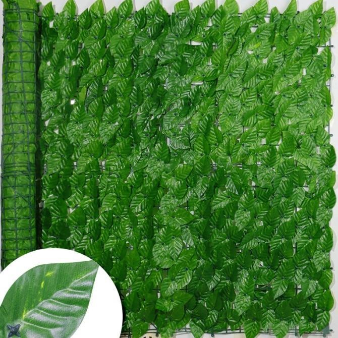 (KR11) 3 METER X 50CM PAGAR TANAMAN RAMBAT DINDING DAUN ARTIFICIAL