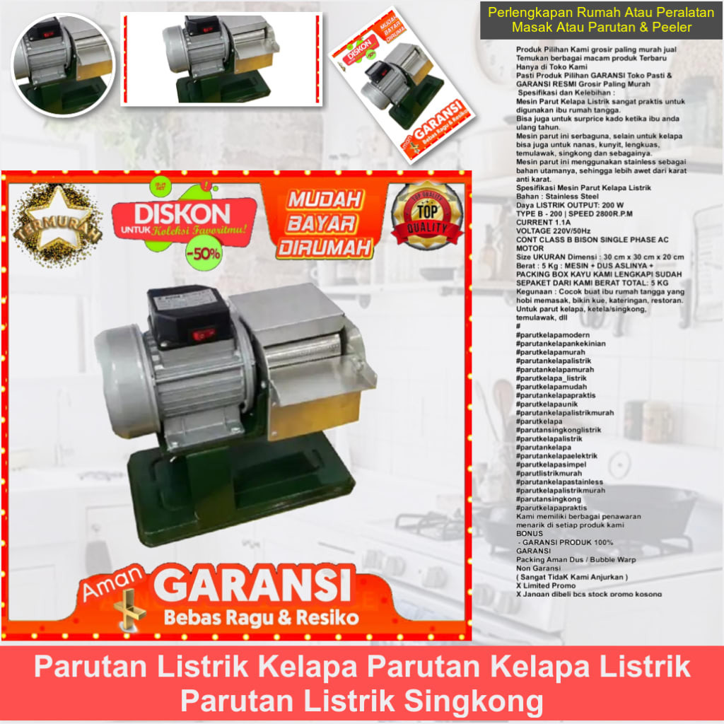 Parutan Listrik Kelapa Parutan Kelapa Listrik Parutan Listrik Singkong