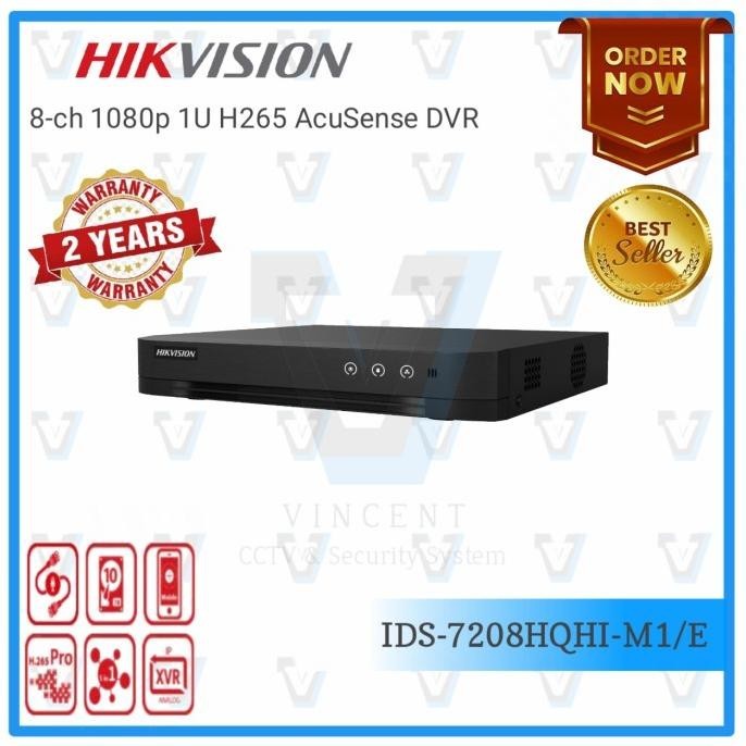 Dvr Hikvision Ds-7208Hqhi-K1/E 8Ch Ds-7208Hqhi-K1/ Eco Garansi Resmi