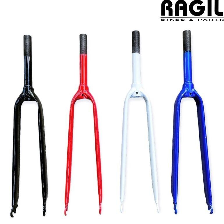 Viral Fork Sepeda Fixie 700 C 700C Garpu Standar Dan Oversize 22.2 25.4 28.6 Hitam Putih Merah Biru 