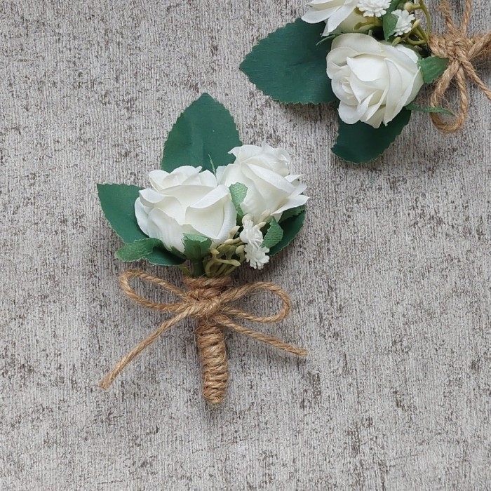 Ivy Boutonniere Corsage Korsase Wedding Bunga Jas