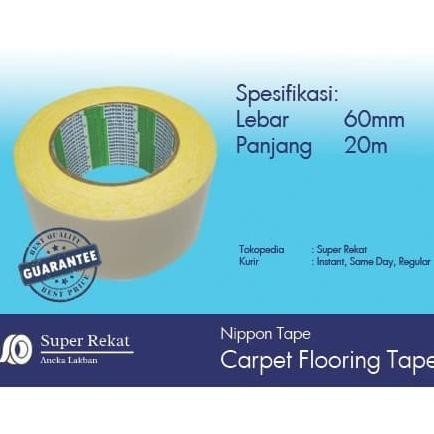 

Lakban/ isolasi/ selotip/ double tape Nylon untuk karpet (60mm x 20m)