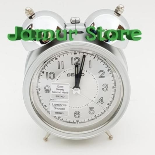 Jam Beker Weker Seiko Lubrite Quite Sweep Qhk035S/Seiko Weker Sier