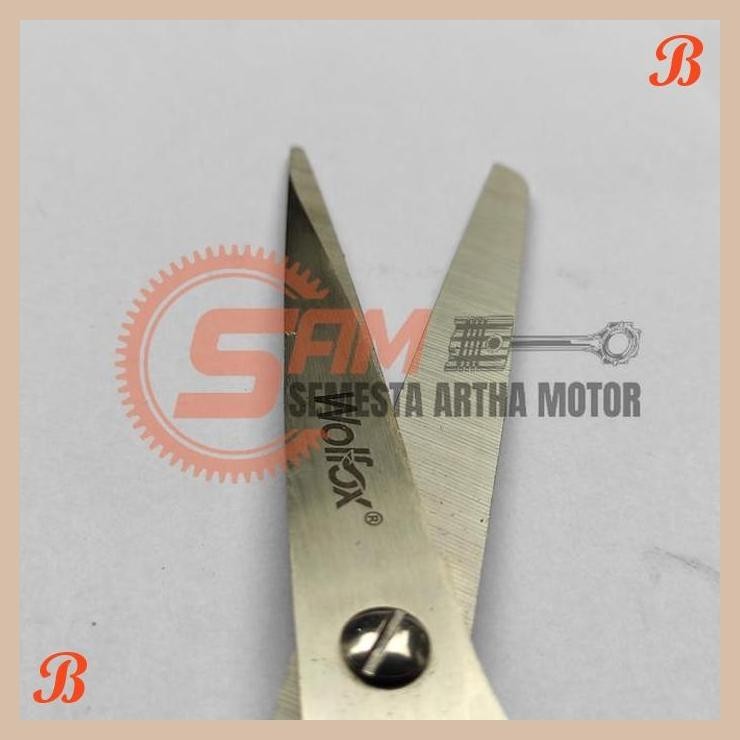 

| SAM | KENMASTER GUNTING STAINLESS WOLFOX 9 INCH MULTIGUNA KERTAS KANTOR SEKOLAH