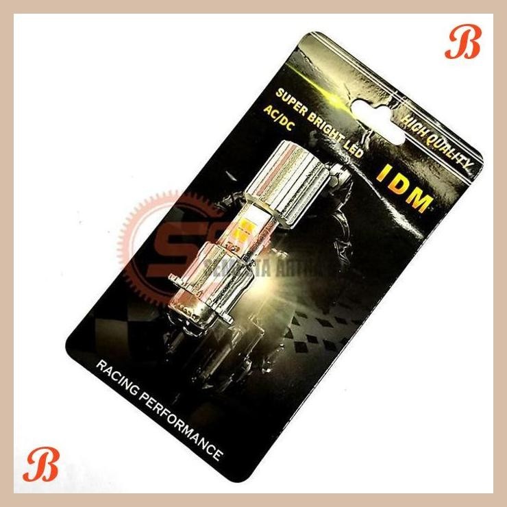 | SAM | LAMPU DEPAN MOTOR LED H6 IDM AC DC HI LOW 12W CAHAYA PUTIH HEADLAMP