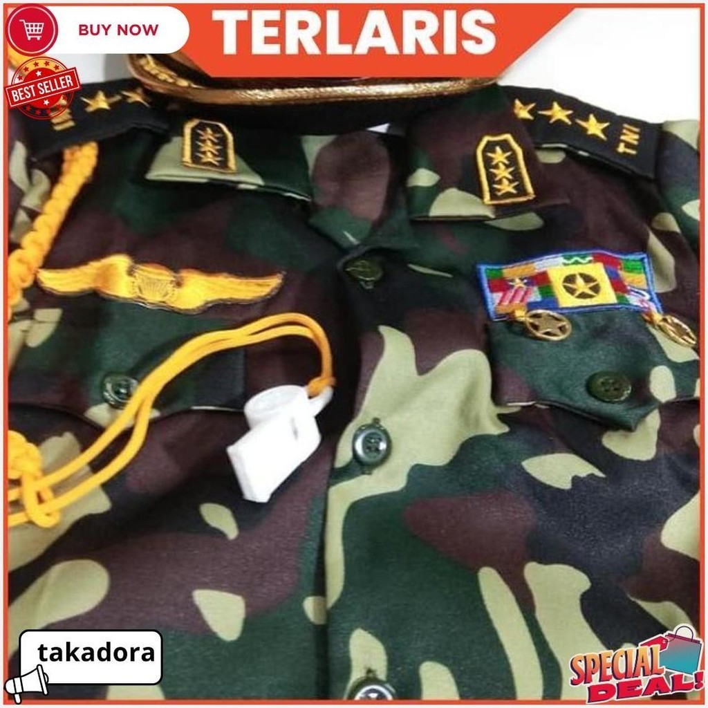 BAJU SERAGAM PROFESI ANAK ABRI TNI TENTARA KOSTUM LAKILAKI SETELAN COWOK KARNAVAL COD