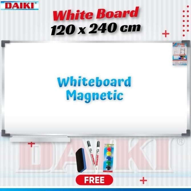 

Papan Tulis / Whiteboard Daiki Magnetic Gantung Uk 120X240 Cm