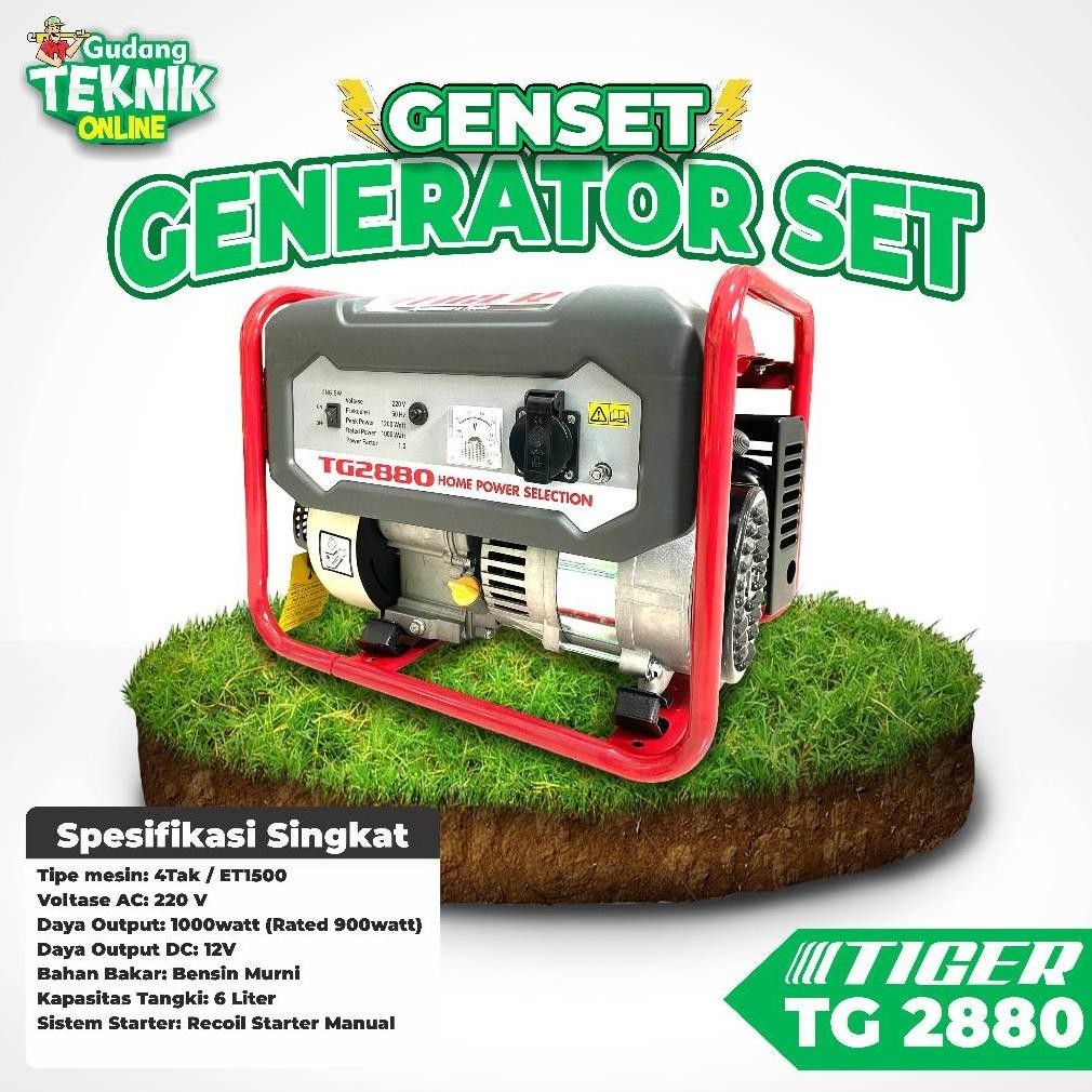 Genset Tiger TG2880 Genset 1000 Watt 4 Tak TG 2880