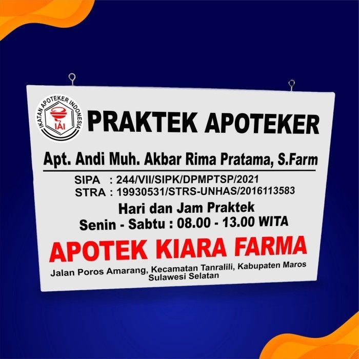 

Papan Nama Apotek / Apoteker Terbaru