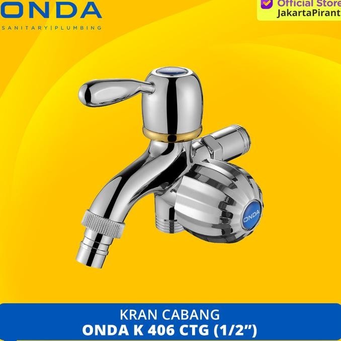 Kran cabang ONDA ukuran 1/2". Keran air untuk mesin cuci dan shower
