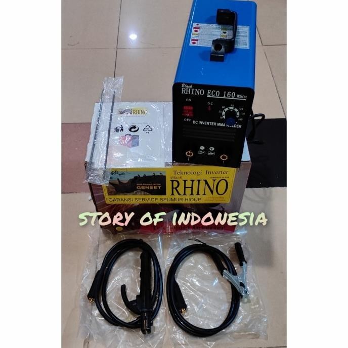 Mesin Las Listrik Mma Rhino 160 A 900 Watt Travo Las Inverter Eco Biru