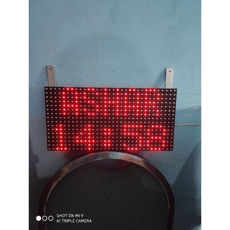 JWS jam waktu sholat digital 1 panel merah