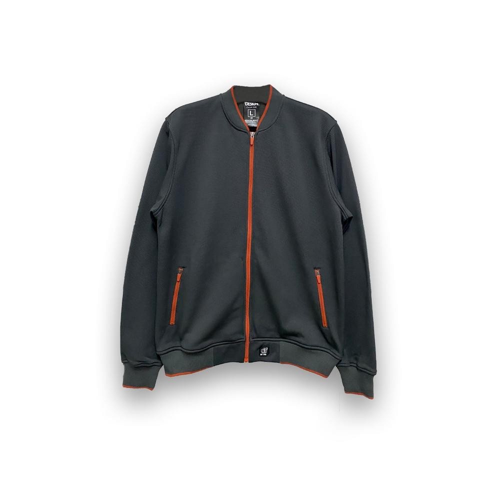 Jaket Pria Keren Df Bomber Abu List Orange