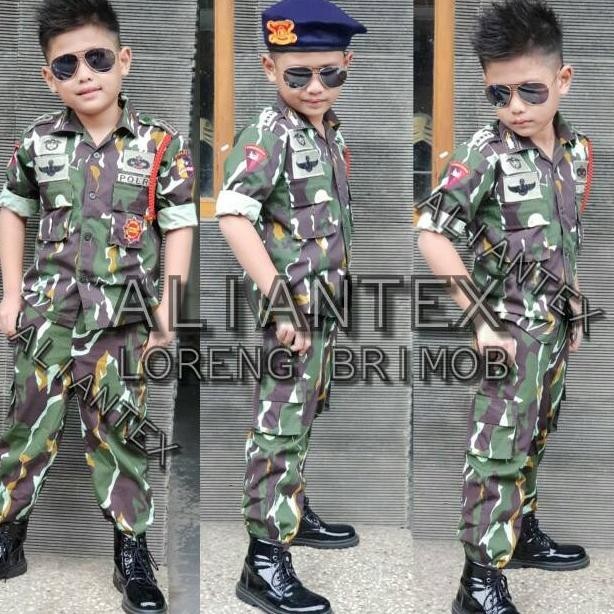 Ori Brimob Loreng/Baju Profesi Anak /Polisi Brimob Loreng
