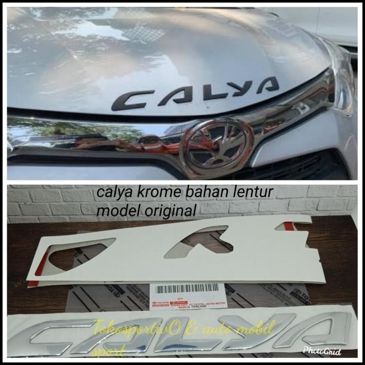 GRATIS ONGKIR LOGO EMBLEM STIKER TULISAN KAPESIN DEPAN KROM TOYOTA CALYA MDL ORI 