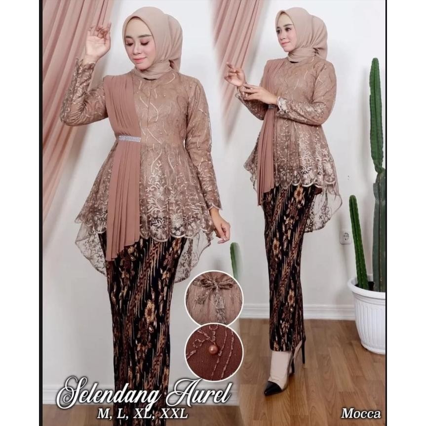 Setelan Kebaya Aurora Selendang Aurel//Kebaya Blouse Selendang Aurel//Model Kebaya Terlaris 2022//Ke
