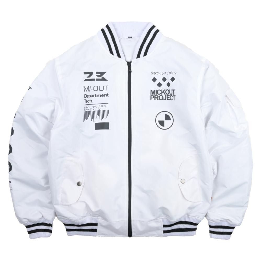 Jaket Pria Keren Bomber "Schrott" Putih