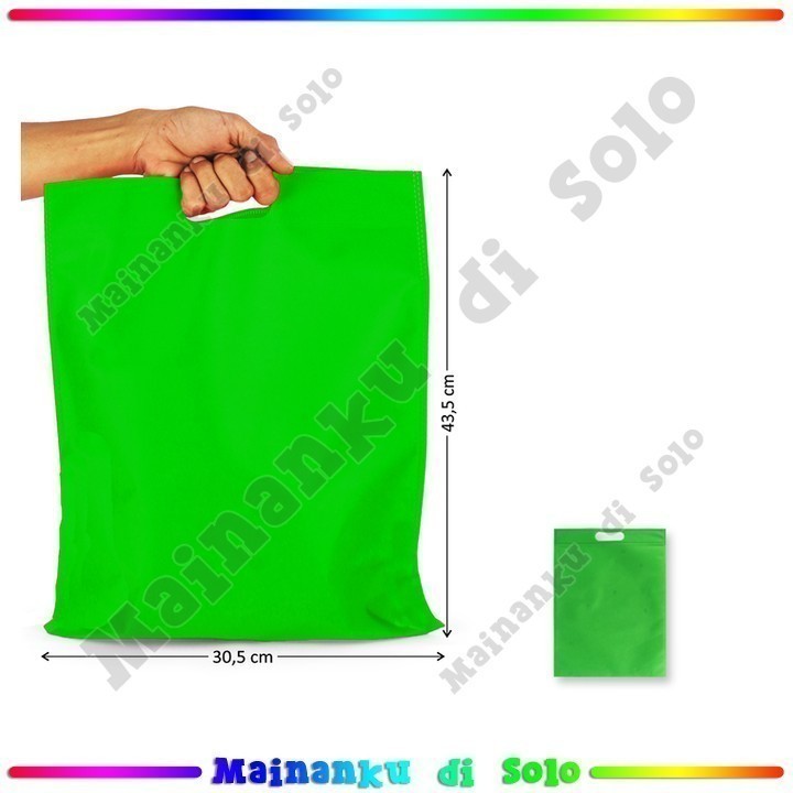 [Mainanku] Tas Goodie Bag Polos Pegangan Oval 30x40 cm