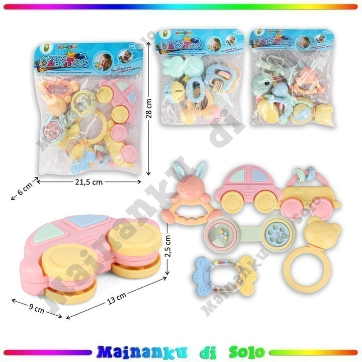 [Mainanku] Mainan Baby Rattle Kerincing Bayi 6 Pcs Happy Baby Toys