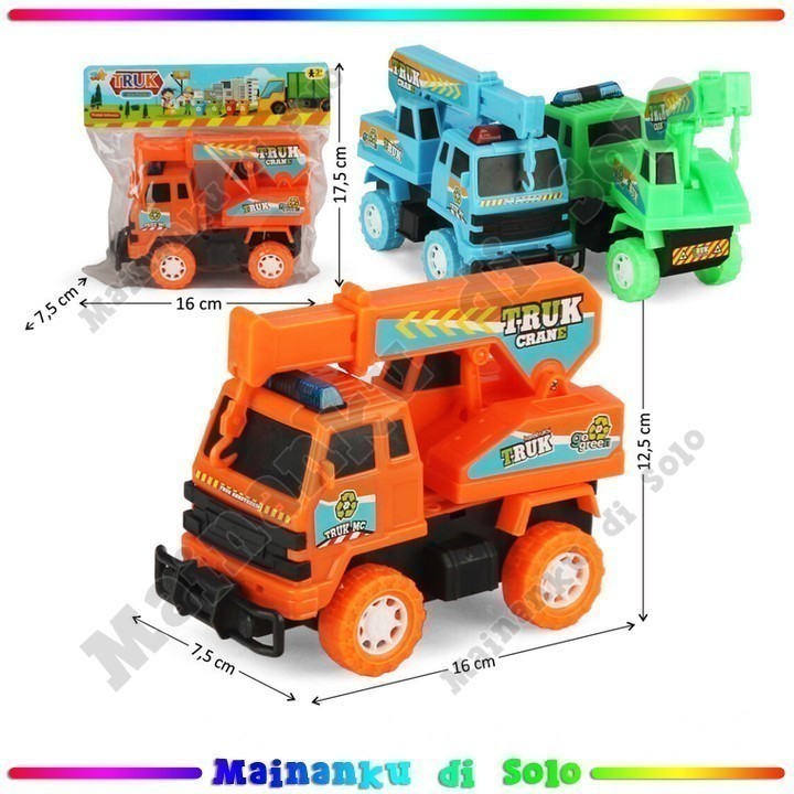 [Mainanku] Mainan Kendaraan Konstruksi Truk Crane Roda