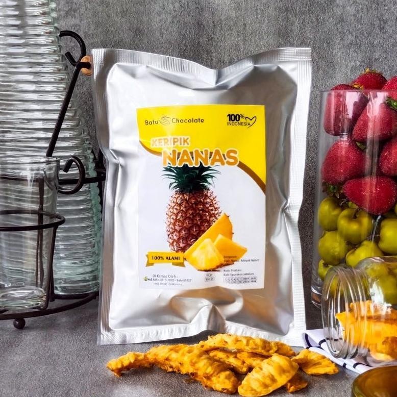 

fn-56 One Mandiri Sukses - Isi : 500 Gram - Keripik Buah Apel / Nangka / Rambutan - Kerupuk Buah Strawberry Viral