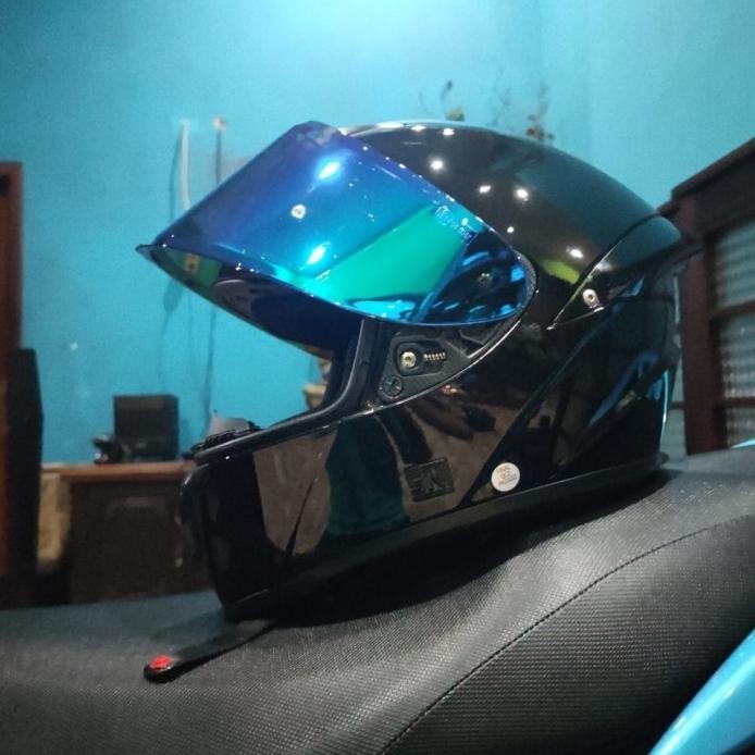 SNAIL FFS2 BLACK GLOSS /VISOR BLUE