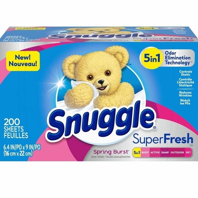 Snuggle Fabric Softener Dryer Sheet Blue Sparkle 230 Sheet Import Usa