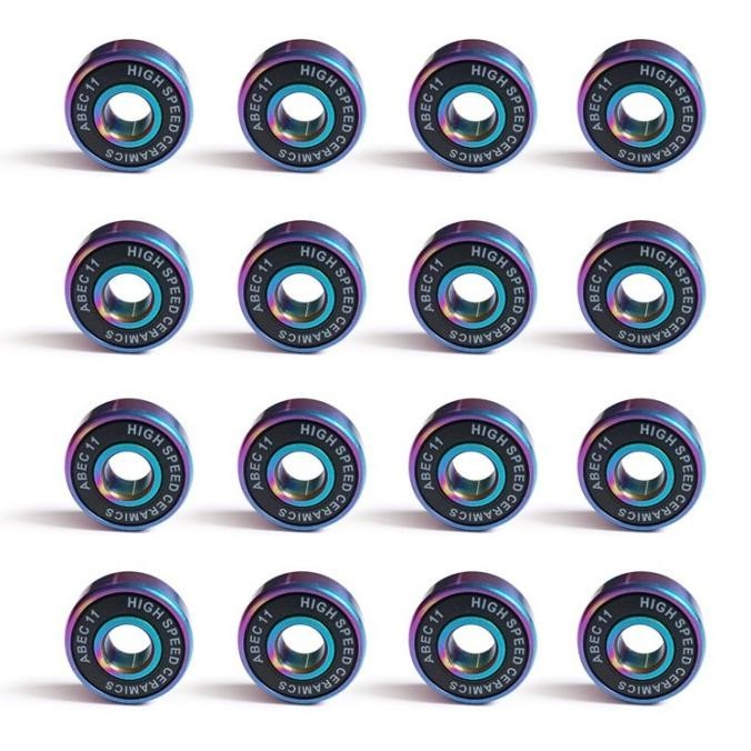 16 Pcs Abec 11 Speed Bearing Ceramic Hybrid Inline Skate Skateboard