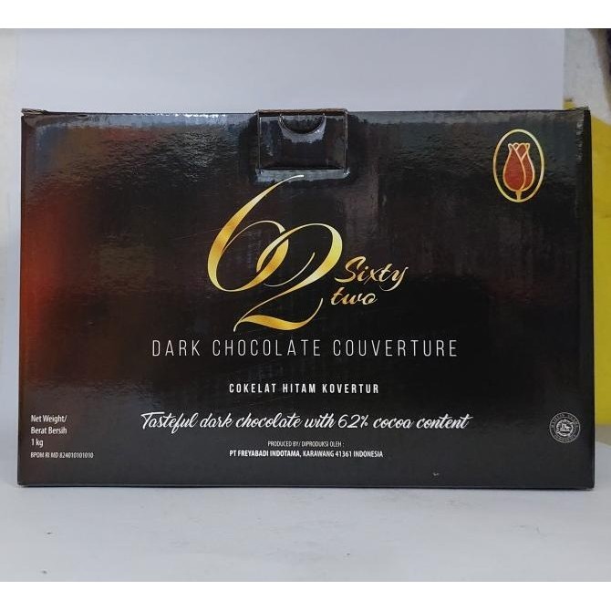 

Tulip Dark Chocolate Couverture 62% Coklat Coin - 1 Kg