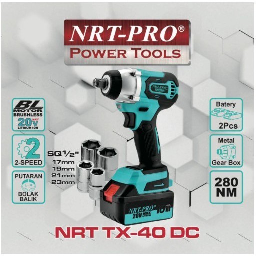 Originial Nrt-Pro Mesin Cordless Impact Wrench Nrt Tx-30 Dc Asli
