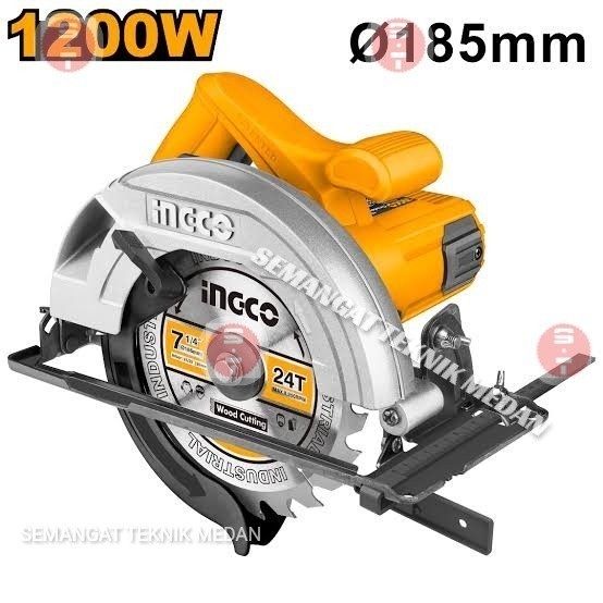 Originial Cs18518 Mesin Belah Potong Kayu Circular Saw 7" 1200W Ingco Cs 18518 Asli