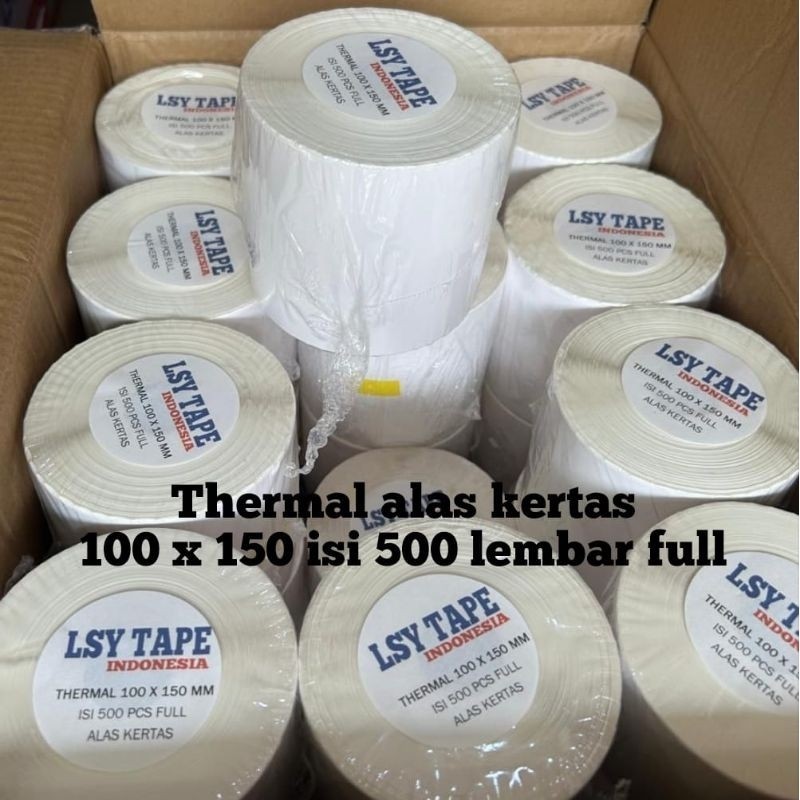 

Originial Kertas Thermal Label Bare 100 X 150Mm A6 Isi 500 Lembar ( 1Dus Isi 24 Roll ) Asli