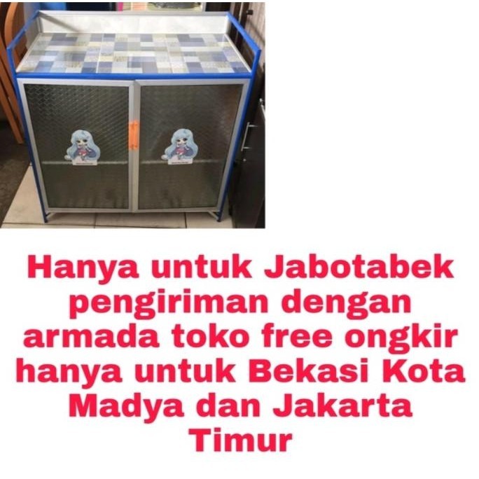 Rak Kompor + Rak Piring 2 Pintu Meja Komor / Rak