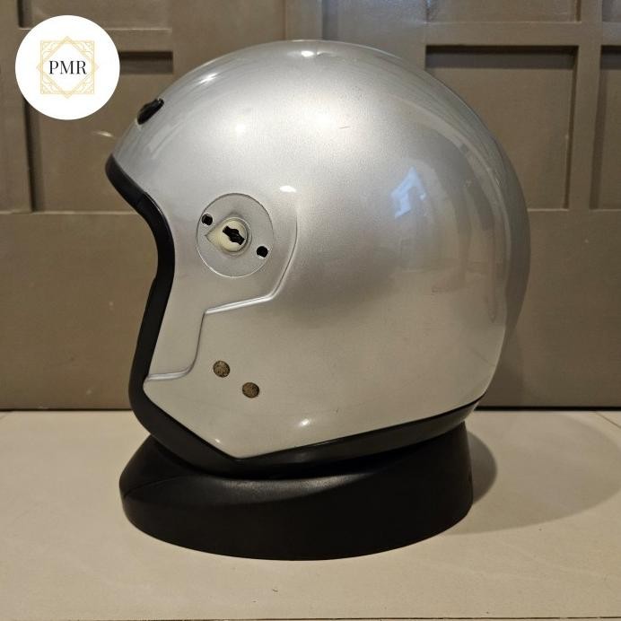 HELM MOTOR AGV ORIGINAL HALF FACE RETRO CLASSIC LEGENDS SILVER MURAH