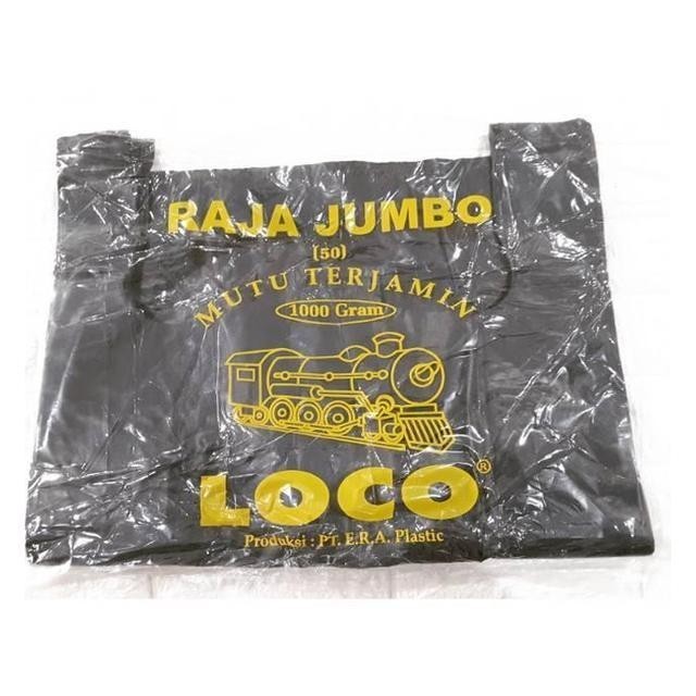 

><><><] Kantong Plastik Kresek Loco Tebal 50 x 75 cm (1 kg) Jumbo Besar Hitam