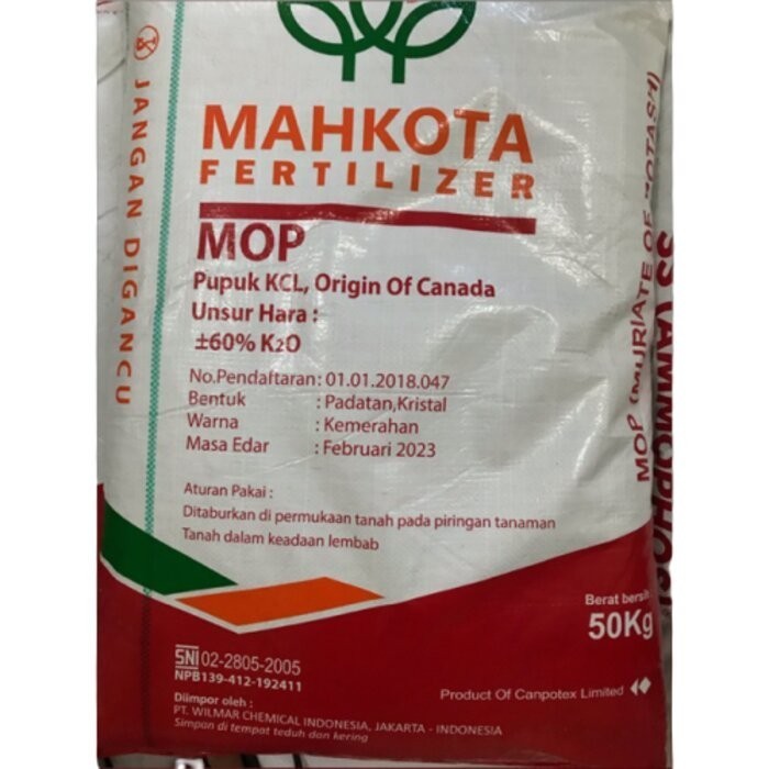 Ready...Ready...Ready...] Pupuk KCL Mahkota 50 Kg Canada Kanada Muriate of Potash MOP Tanaman