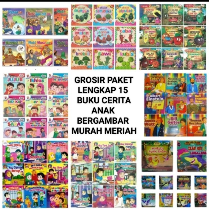 

GROSIR PAKET 15 PCS BUKU CERITA ANAK BERGAMBAR BILINGUAL