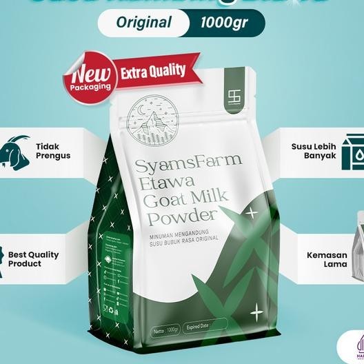 

Susu Kambing Etawa Bubuk Syams 1000 Gram Pure