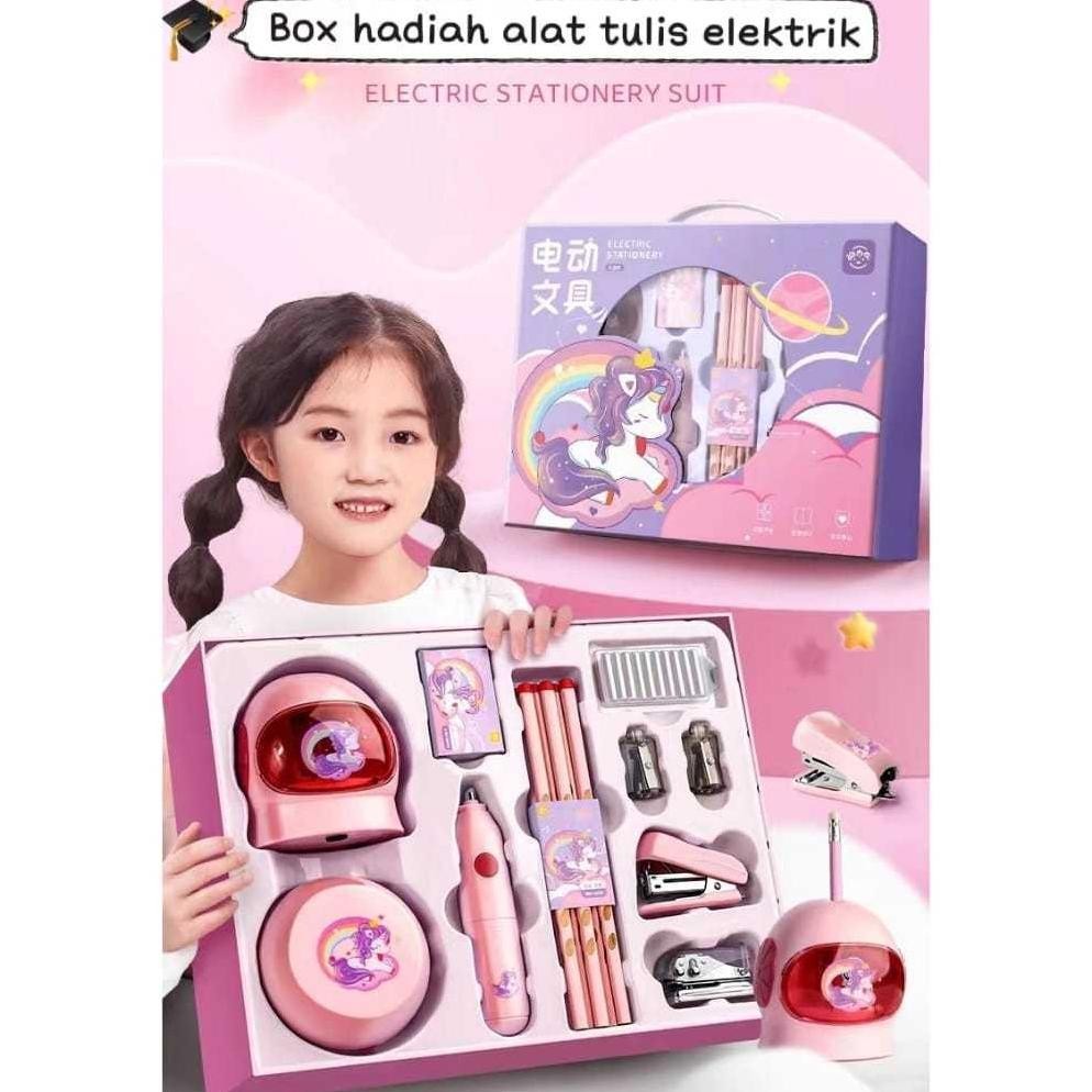 

Rt-342 (Keya) Electric Stationery Set / Set Alat Tulis Anak Rautan Penghapus Vacuum Lengkap Mumer