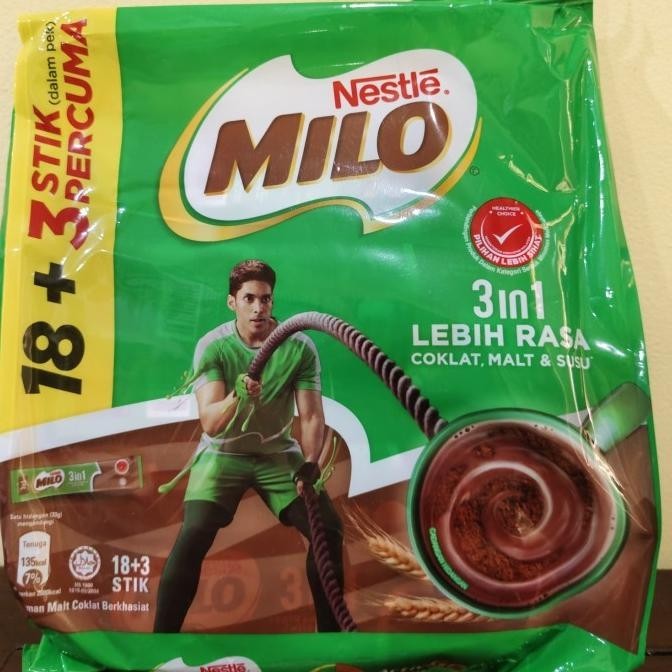 

Milo 3in1 ActivGo Malaysia isi 18 + 3 Free Stik