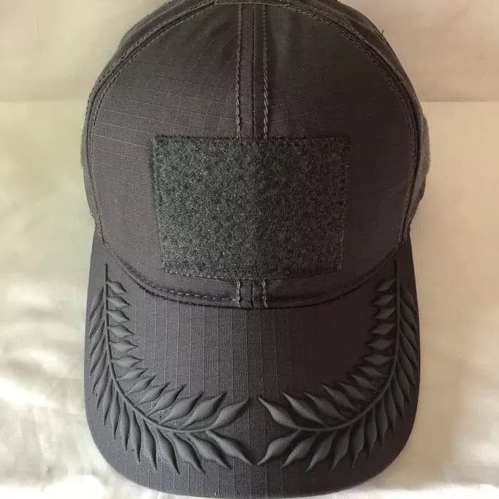 Topi Velcro Pamen Polisi Bunga 1 Abu