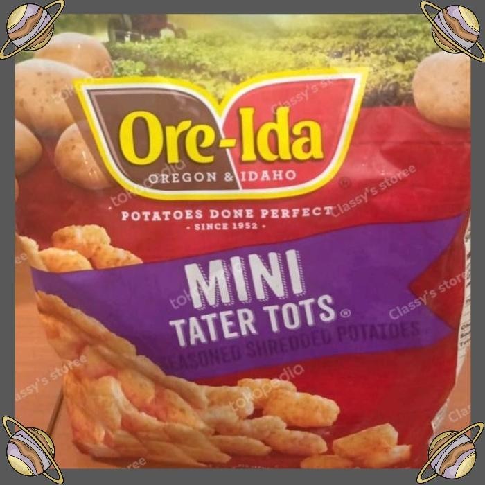 

[CLS] ORE IDA MINI TATER TOTS/SEASONED SHREDDED POTATO/KENTANG BEKU/GLUTEN F